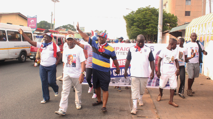 Lawyer Addison (2nd right) during the health walk before the campaign launch Lawyer Addison (2nd right) during the health walk before the campaign launch